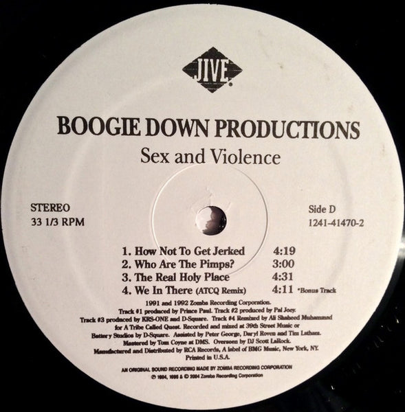 Boogie Down Productions : Sex And Violence (2xLP, Album, RE)