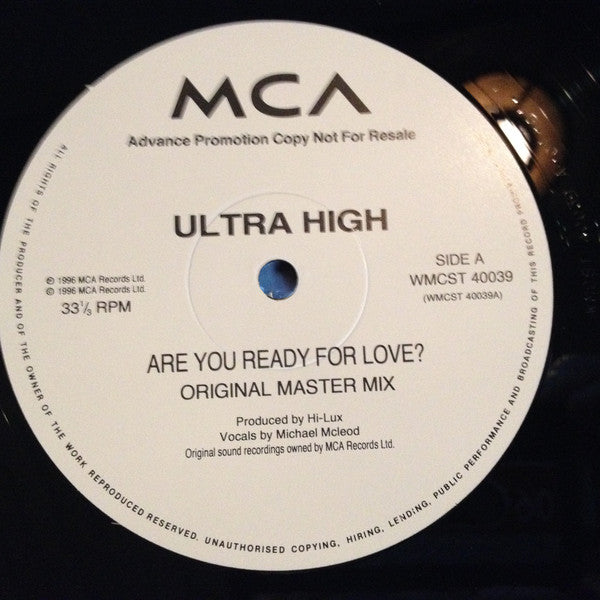 Ultra High : Are You Ready For Love (2x12", Promo)
