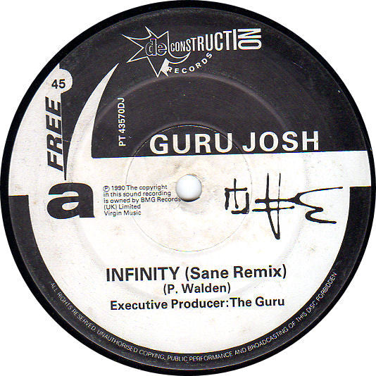 Guru Josh : Infinity (Sane / Mad Remix) (12", Single, Promo)