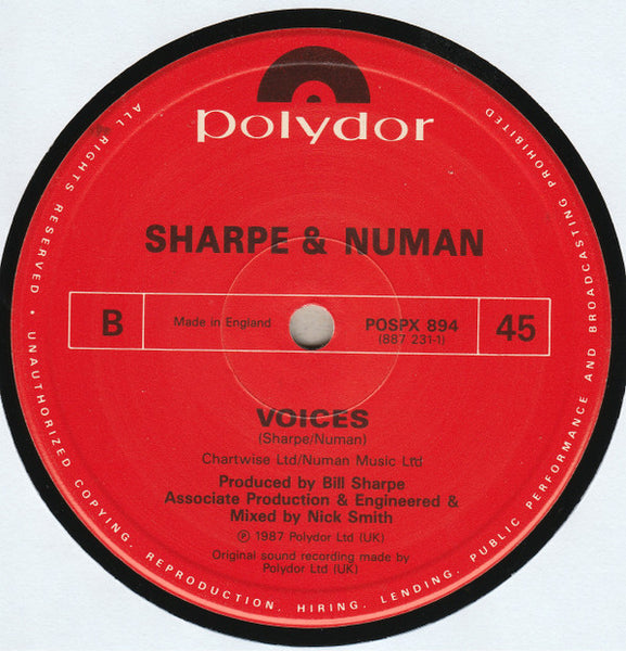 Sharpe & Numan : No More Lies (Extended Mix) (12", Single)