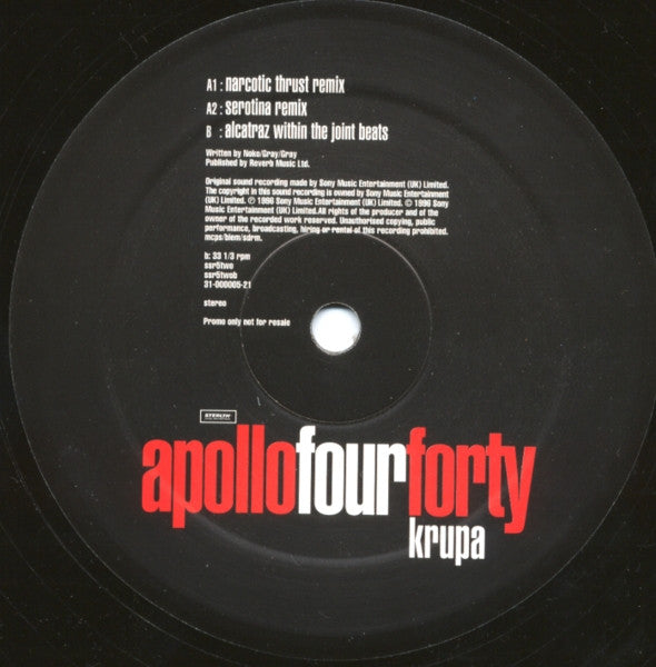 Apollo Four Forty* : Krupa (2x12", Promo)