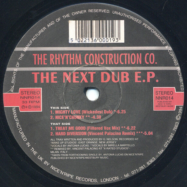 The Rhythm Construction Co. : The Next Dub E.P. (12", EP)