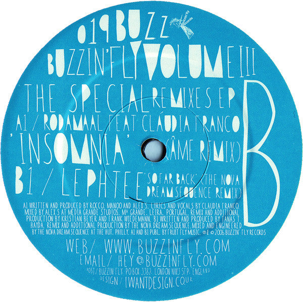 Rodamaal / Lephtee : Buzzin' Fly Volume III - The Special Remixes EP (12", EP)