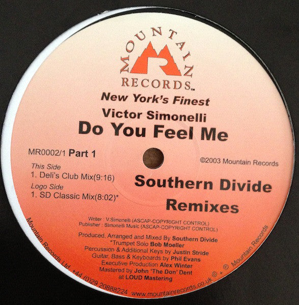 Victor Simonelli : Do You Feel Me (Southern Divide Remixes) (12")