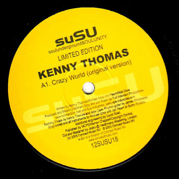 Kenny Thomas / Daisy Hicks : Crazy World / Hooked On You (12", Ltd)