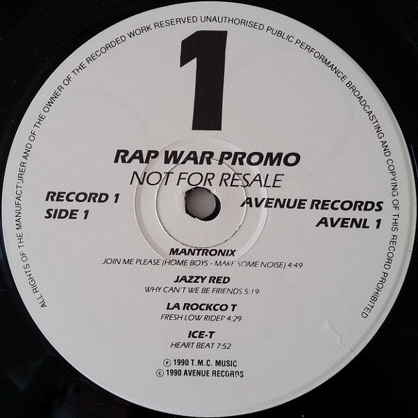 Various : Rap War Promo (2xLP, Comp, Promo)