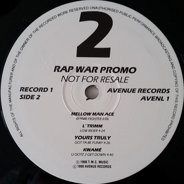 Various : Rap War Promo (2xLP, Comp, Promo)