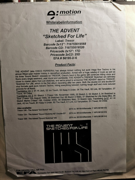 The Advent : Sketched For Life (2xLP, Promo)