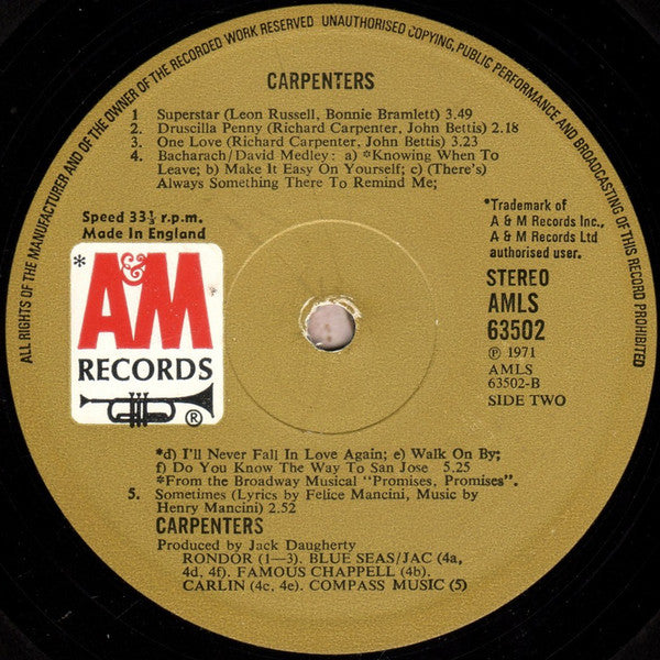 Carpenters : Carpenters (LP, Album)