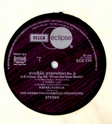 Antonín Dvořák, Wiener Philharmoniker, Rafael Kubelik : New World Symphony (LP, Comp)