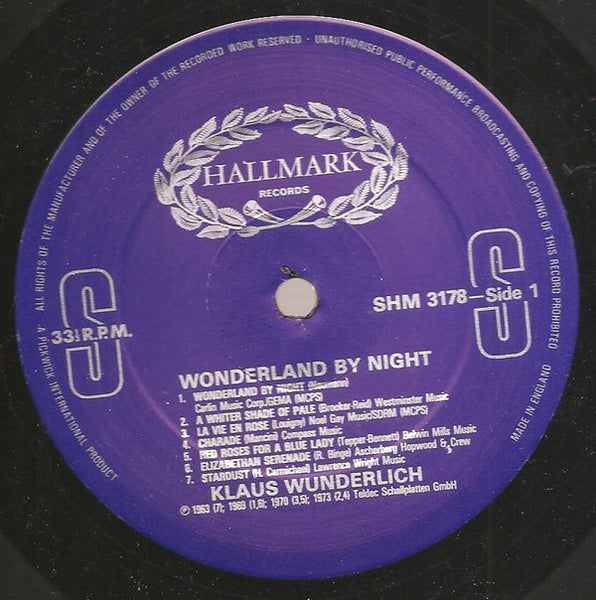 Klaus Wunderlich : Wonderland By Night (LP, Album)