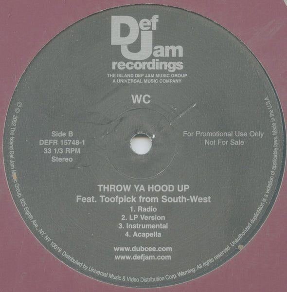 WC : Flirt / Throw Ya Hood Up (12", Promo)