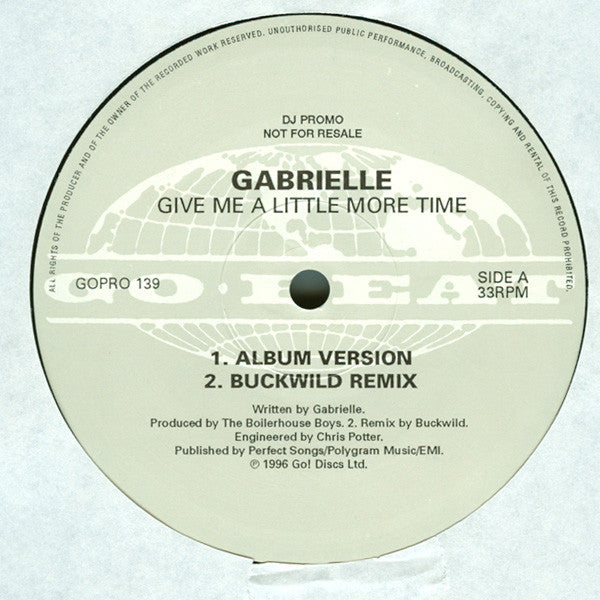 Gabrielle : Give Me A Little More Time (12", Promo)