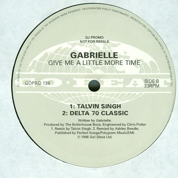 Gabrielle : Give Me A Little More Time (12", Promo)
