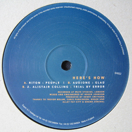 Riton / Audione / Alistair Colling : Here's How (12")