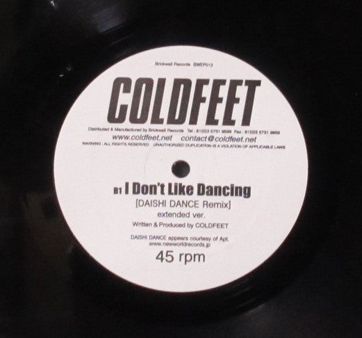 Coldfeet : I Don't Like Dancing EP (12")