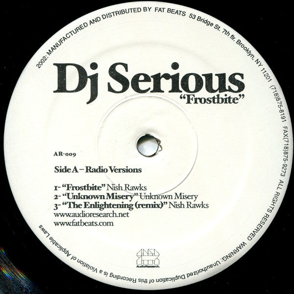 DJ Serious : Frostbite (12")