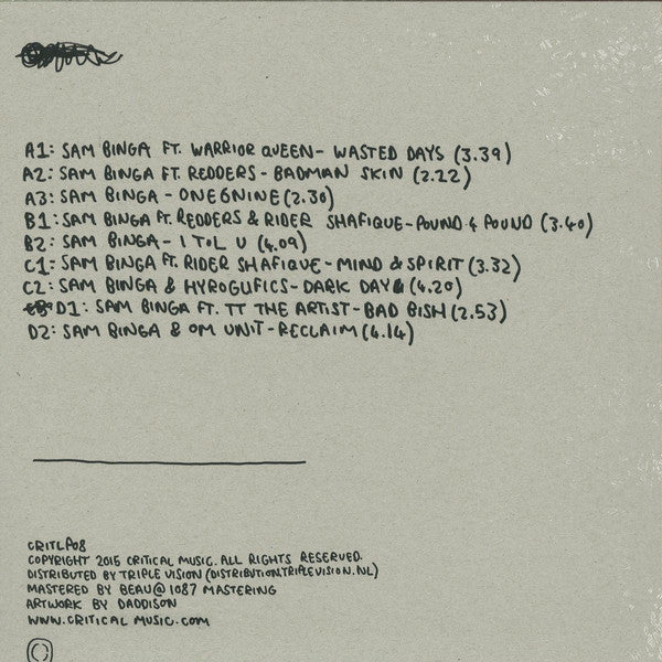 Sam Binga : Wasted Days (2x12", Album)