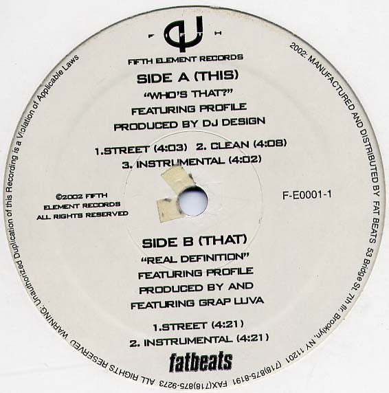 Profile : Who's That / Real Definition (12")