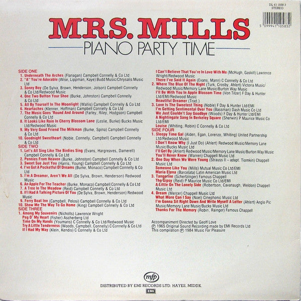 Mrs. Mills : Piano Party Time (2xLP, Comp, RE, RP)