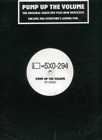 Greed : Pump Up The Volume (12")