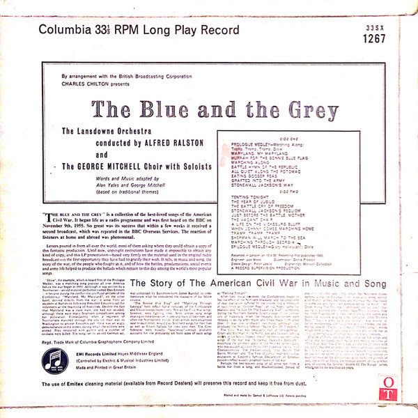 Charles Chilton Presents The Lansdowne Orchestra* and The George Mitchell Singers : The Blue And The Grey - Songs From The American Civil War (LP, Mono)