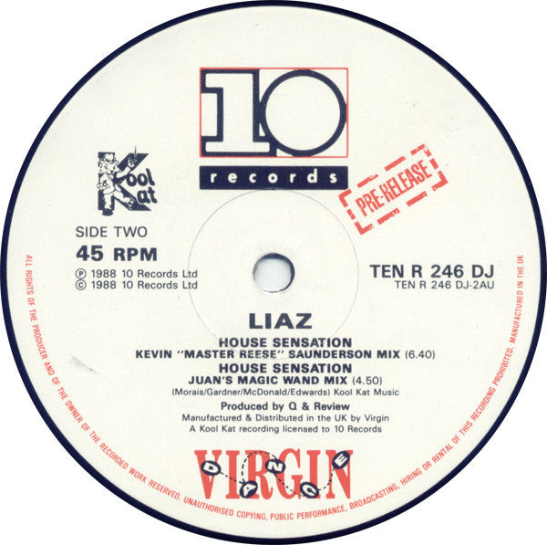 Liaz : House Sensation (Magic Juan's Remix) (12", Promo)