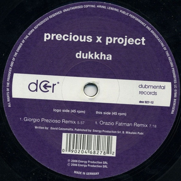 Precious X Project : Dukkha (12")