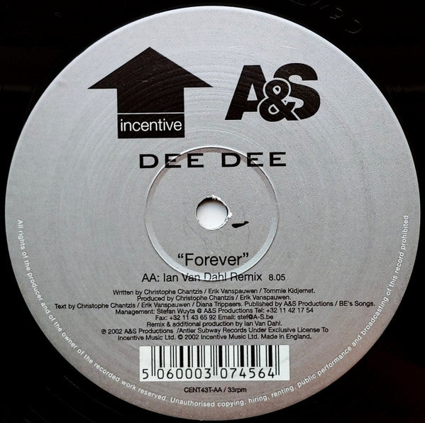 Dee Dee : Forever (Includes Original & Ian Van Dahl Remix) (12")