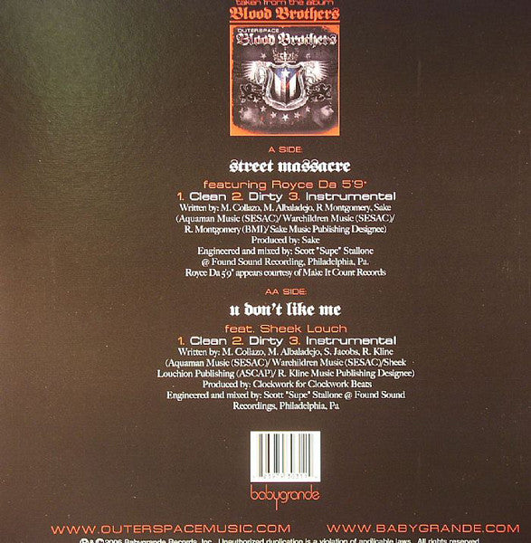 Outerspace : Street Massacre (12")