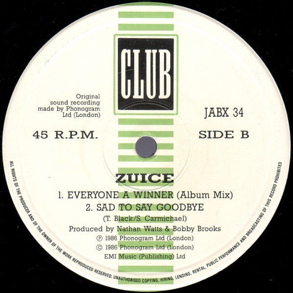 Zuice : Everyone A Winner (Extended) (12", Single)