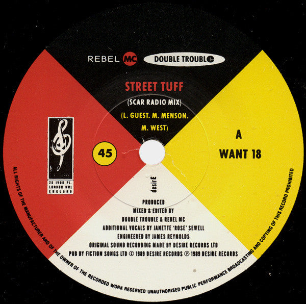 Rebel MC / Double Trouble : Street Tuff (7", Single)