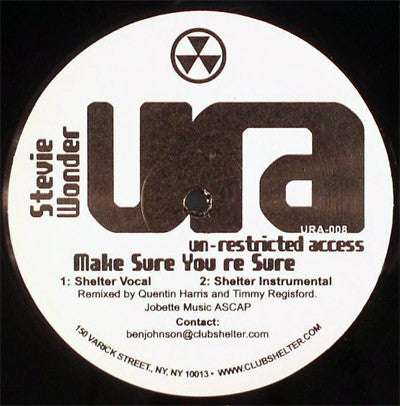 Stevie Wonder : Make Sure You're Sure (12", Unofficial)