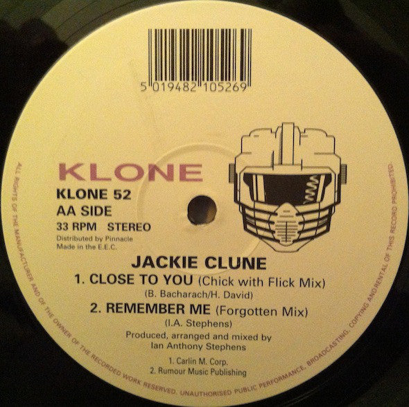 Jackie Clune : Close To You (12")