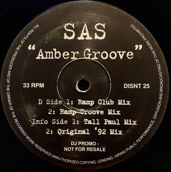SAS : Amber Groove (12", Promo)