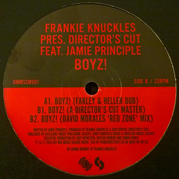 Frankie Knuckles Pres. Director's Cut (3) Feat. Jamie Principle : Boyz! (12")