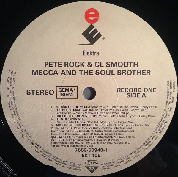 Pete Rock & CL Smooth* : Mecca And The Soul Brother (2xLP, Album)