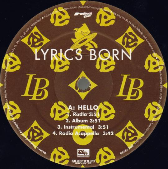 Lyrics Born : Hello / One Session (12")