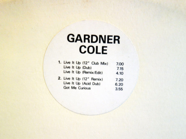 Gardner Cole : Live It Up (12", W/Lbl)