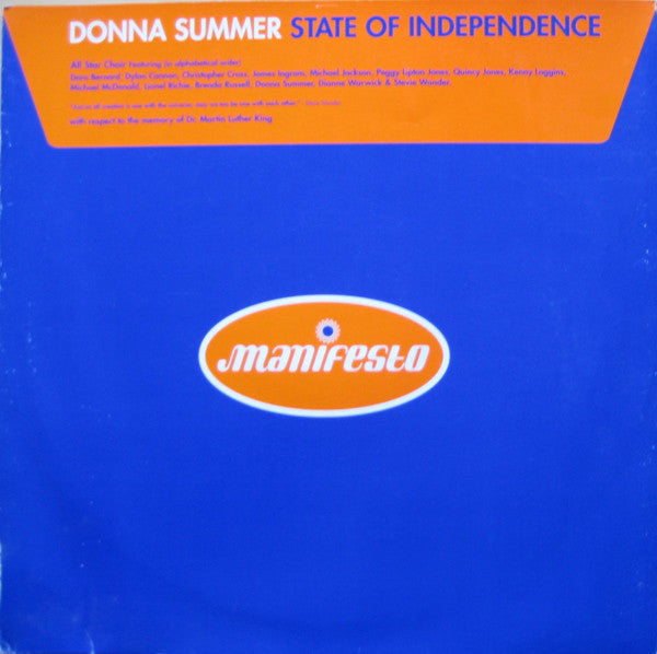 Donna Summer : State Of Independence (12")