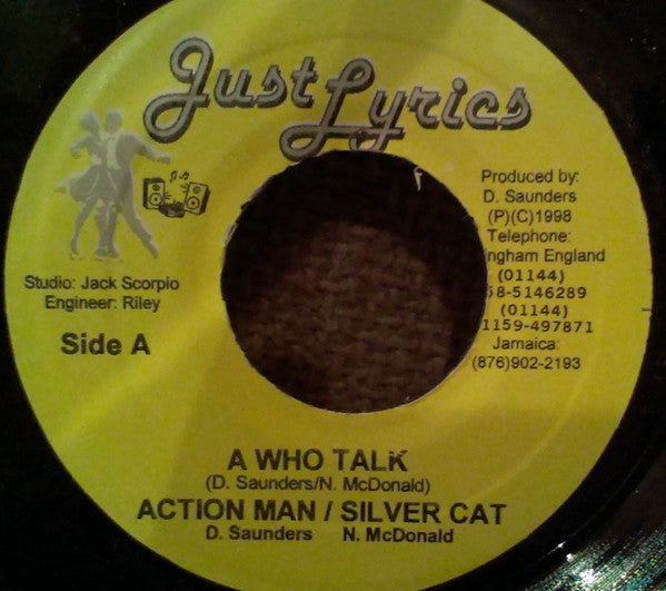 Action Man & Silver Cat (2) : A Who Talk (7", Single)