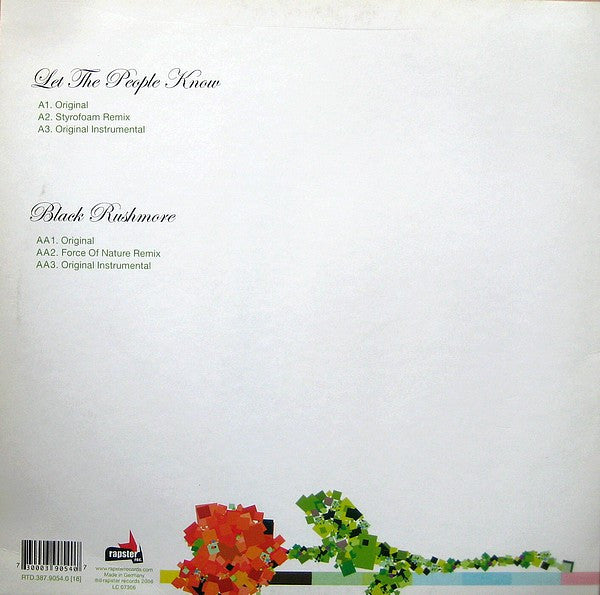 Five Deez : Let The People Know / Black Rushmore (12")