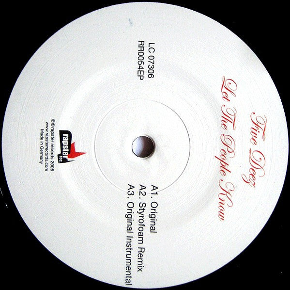 Five Deez : Let The People Know / Black Rushmore (12")