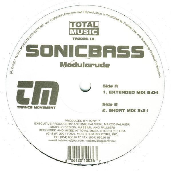 Sonicbass : Modularude (12")