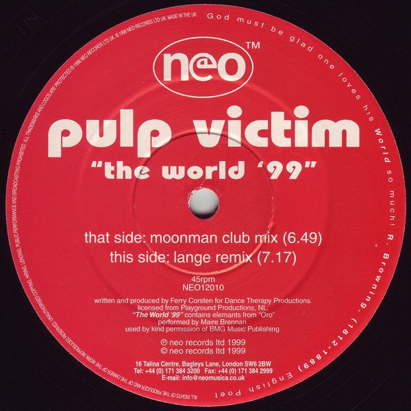 Pulp Victim : The World '99 (12")