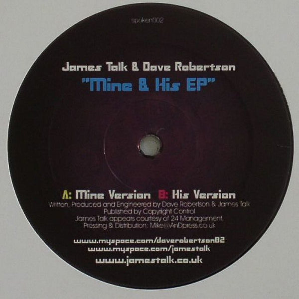 James Talk & Dave Robertson : Mine & His EP (12", EP)