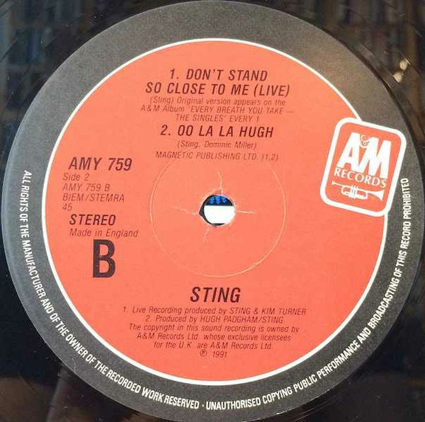 Sting : The Soul Cages (12", Single)