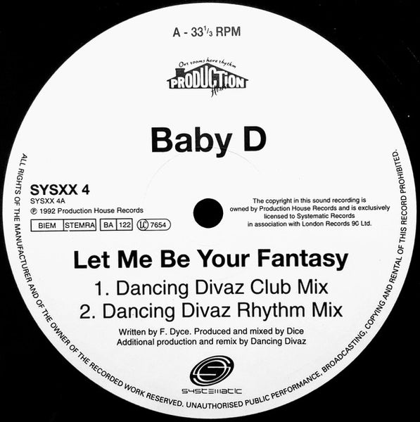 Baby D : Let Me Be Your Fantasy (Remixes) (12")