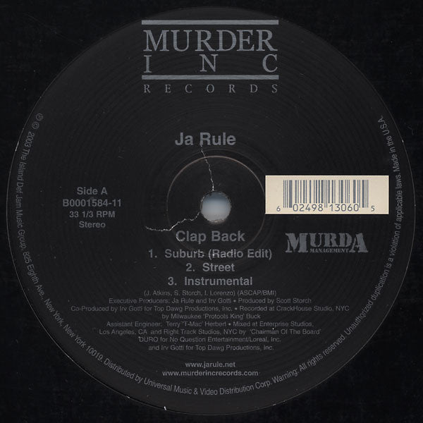 Ja Rule : Clap Back / The Crown (12")