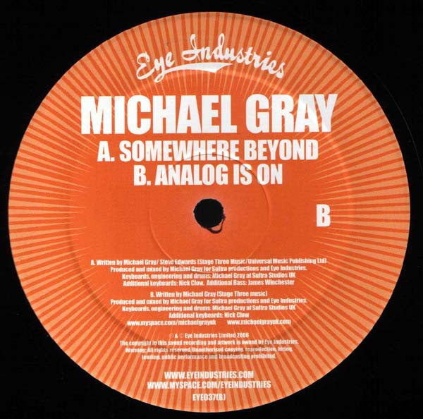 Michael Gray : Somewhere Beyond / Analog Is On (12")